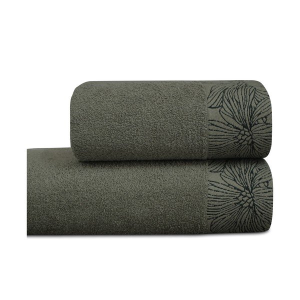 Prosop verde închis din bumbac din frotir 50x100 cm Valencia – My House-image-2
