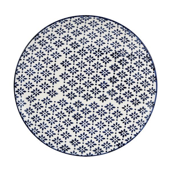 Set 4 farfurii Villa Collection, albastru - alb-image-1