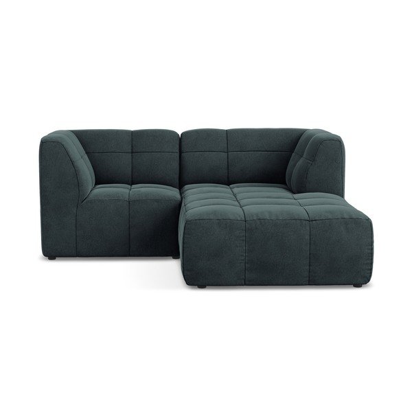 Colțar albastru cu tapițerie din catifea (cu colț pe partea dreaptă/cu șezlong) Aloha – Makamii