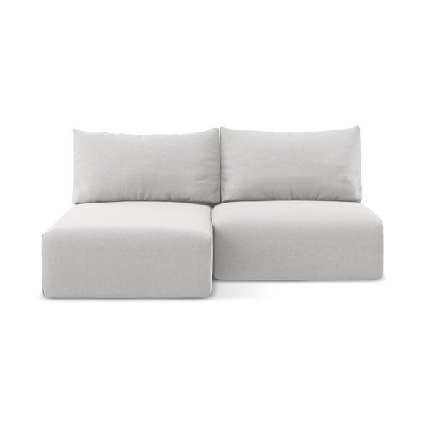 Colțar gri deschis extensibil/cu spațiu de depozitare cu tapițerie din catifea (cu colț pe partea stângă/cu șezlong) Kalena – Makamii