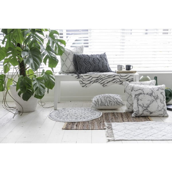 Pernă decorativă din bumbac Tiseco Home Studio Zebra, 45 x 45 cm, alb - gri-image-1