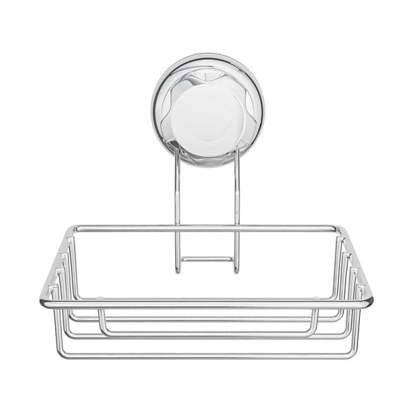Savonieră argintie autoadezivă din oțel Bestlock Bath – Compactor