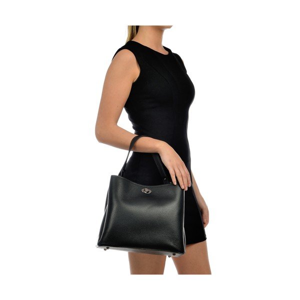 Geantă din piele Luisa Vannini Simplio, negru-image-3