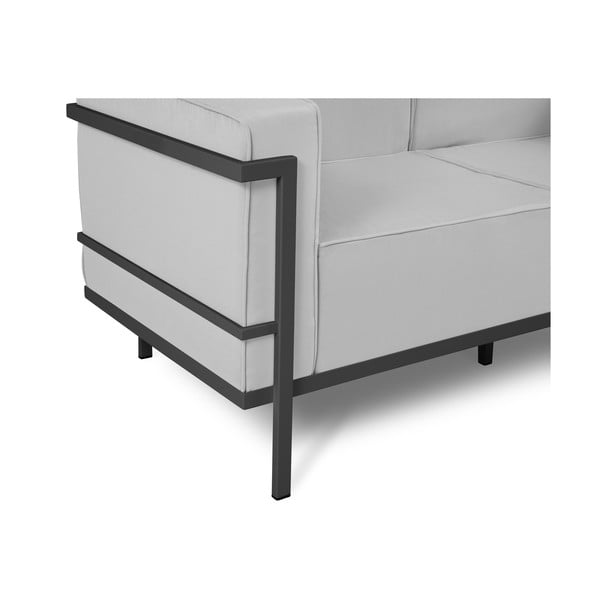 Canapea cu două locuri, adecvată pentru exterior Calme Jardin Cannes, gri - negru-image-4