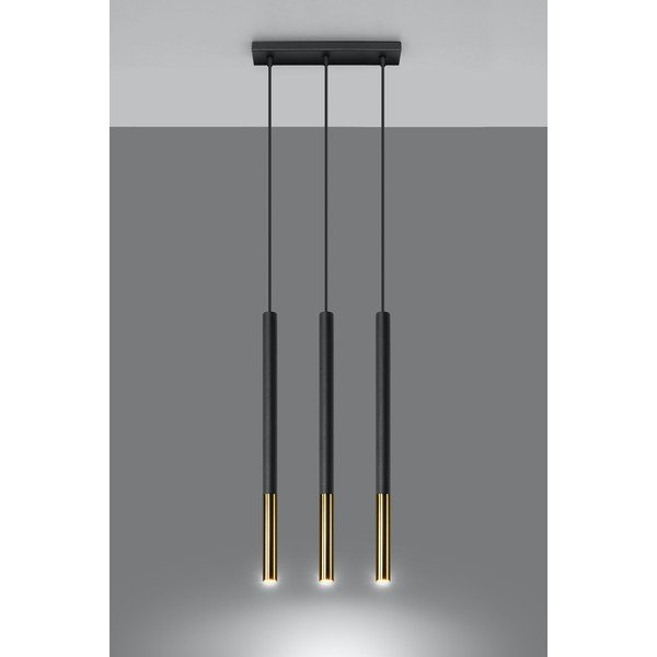 Lustră Sollux Asarot 3L, negru-auriu-image-1