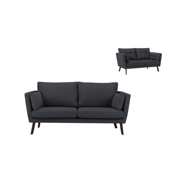 Canapea cu 3 locuri Mazzini Sofas Elena, gri închis-image-1