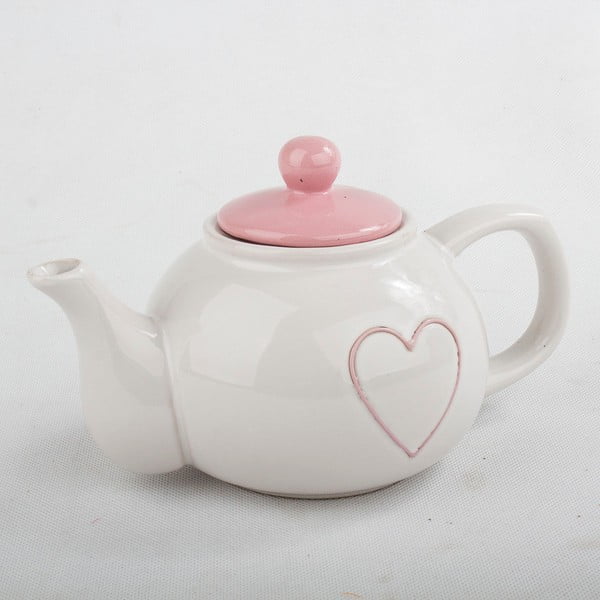 Ceainic din ceramică cu capac roz Dakls, 1 l