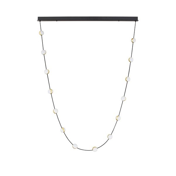Lustră negru-mat LED cu intensitate reglabilă din aluminiu cu abajur din sticlă acrilică Alcinoe – Nova Luce