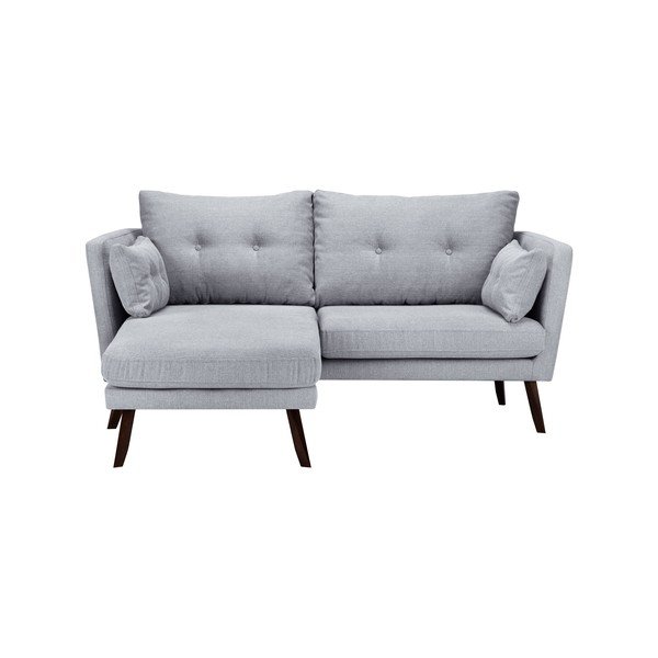 Canapea cu 3 locuri Mazzini Sofas Elena, cu șezlong pe partea stângă, gri deschis