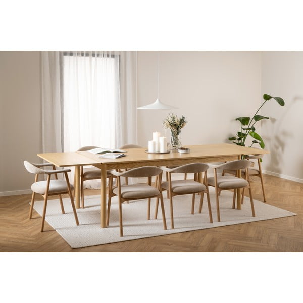 Masă de dining în culoare naturală extensibilă cu aspect de lemn de stejar 100x200 cm Atlantic – Actona-image-2