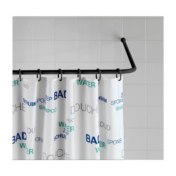 Suport universal pe colț pentru perdea de duș Wenko Black, ø 2 cm, negru-image-1