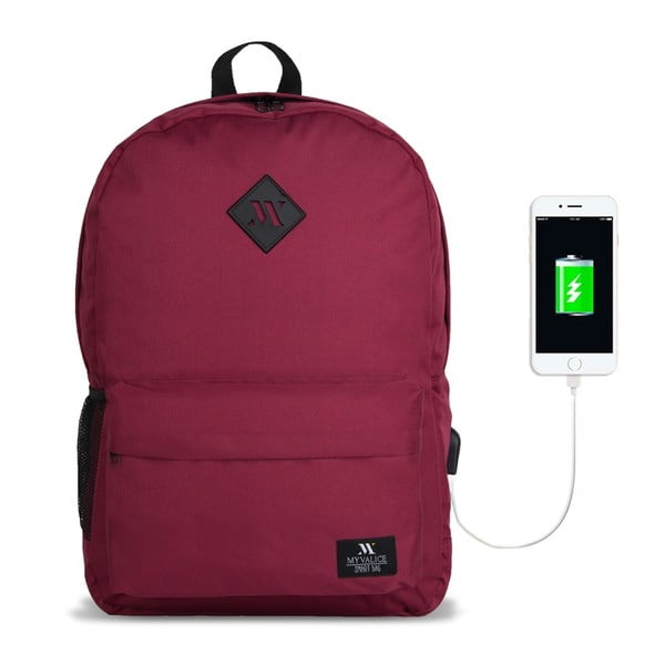 Rucsac cu port USB My Valice SPECTA Smart Bag, vișiniu-image-1