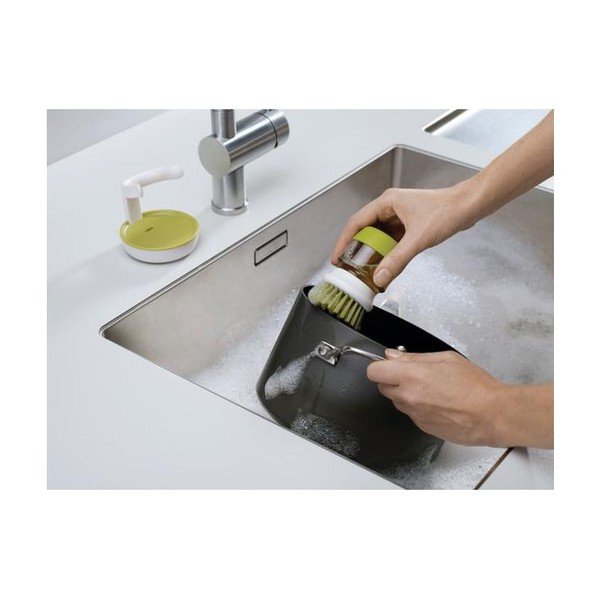 Perie cu dozator și suport Joseph Joseph Palm Scrub, verde-image-2