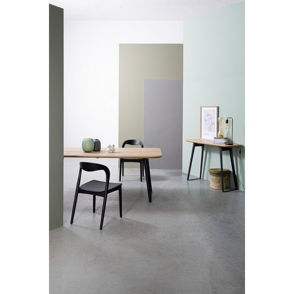 Masă consolă neagră/în culoare naturală deschisă cu blat din lemn de mango 40x130 cm Nashik – Bizzotto-image-1