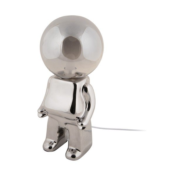 Veioză argintie LED cu intensitate reglabilă cu abajur din sticlă (înălțime 27 cm) Ross – Leitmotiv