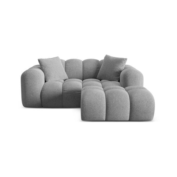 Colțar gri deschis cu tapițerie din chenille (cu colț pe partea dreaptă/cu șezlong) Treno – Cosmopolitan Design