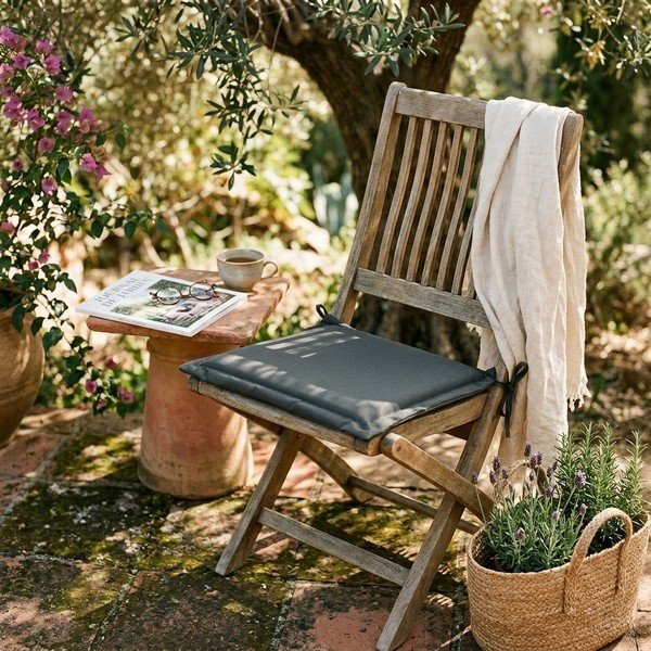 Pernă pentru scaun de grădină gri antracit 42x42 cm – Yes Everyday-image-1