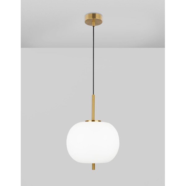 Lustră albă/alămie din sticlă ø 30 cm Lato – Nova Luce-image-1