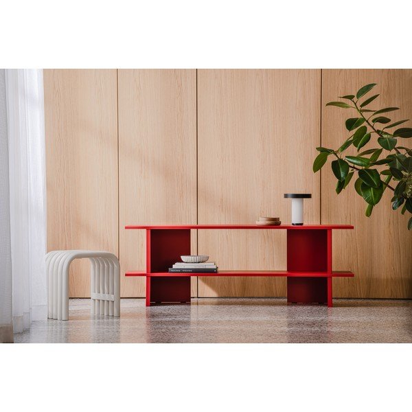 Etajeră roșie din metal 160x57x37 cm Hes – noo.ma-image-4