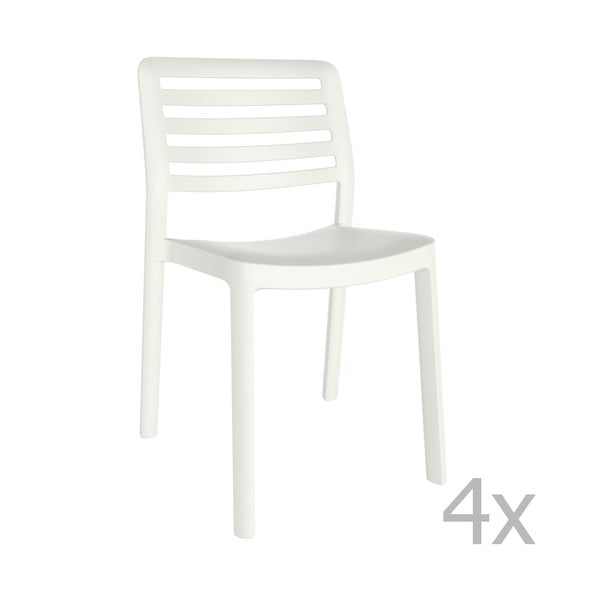 Set 4 scaune de grădină Resol Wind, alb
