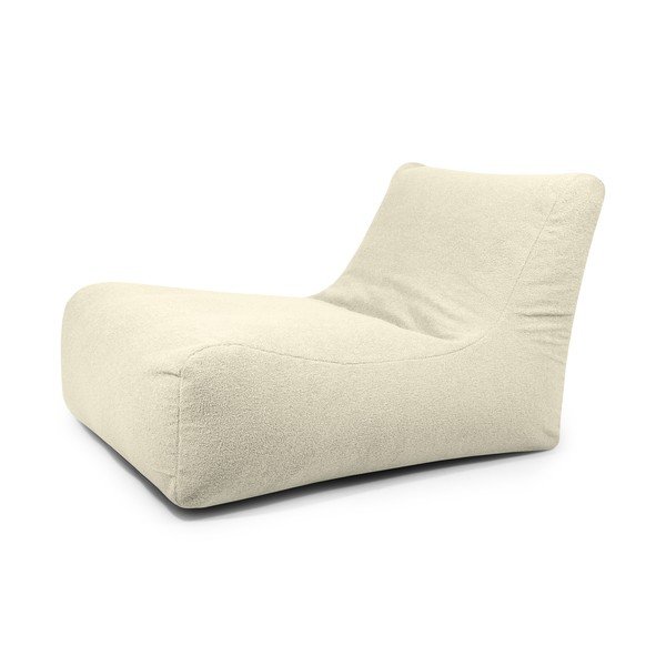 Fotoliu bean bag crem cu tapițerie din țesătură bouclé Lounge 100 – SLOWDOWN