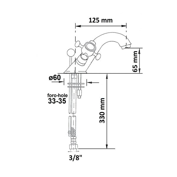 Baterie în culoarea bronzului pentru chiuvetă înaltă Antea – Sapho-image-3