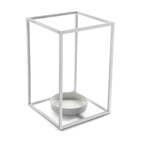 Suport pentru lumânare Versa Cube, înălțime 29,5 cm, alb