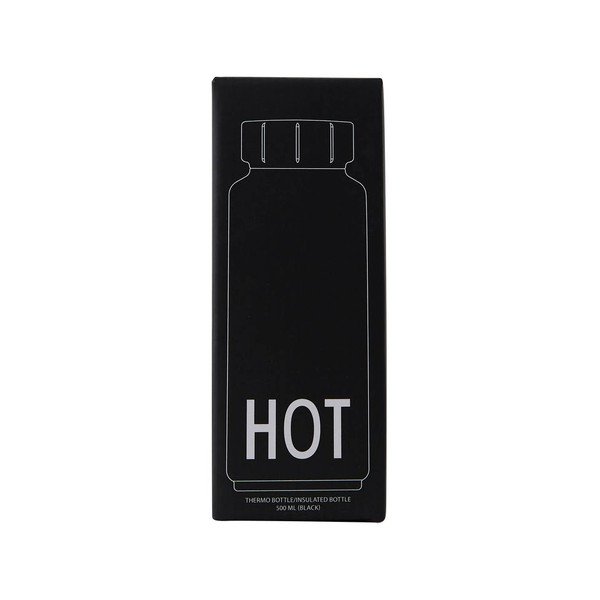 Sticlă termos Design Letters Hot, 500 ml, negru-image-2