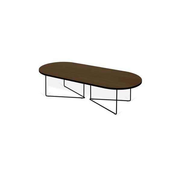 Măsuță de cafea cu blat cu aspect de lemn de nuc 136x60 cm Oval - TemaHome-image-2