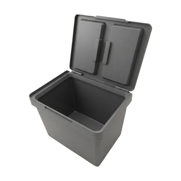 Coș de gunoi gri pentru reciclare/ încorporat 3x12 l din plastic Metropolis Flip-up – Elletipi-image-4