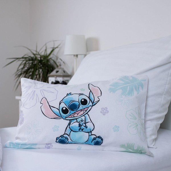 Lenjerie de pat pentru copii albă din bumbac pentru pătuț 100x135 cm Lilo and Stitch "Ohana White" – Jerry Fabrics-image-3