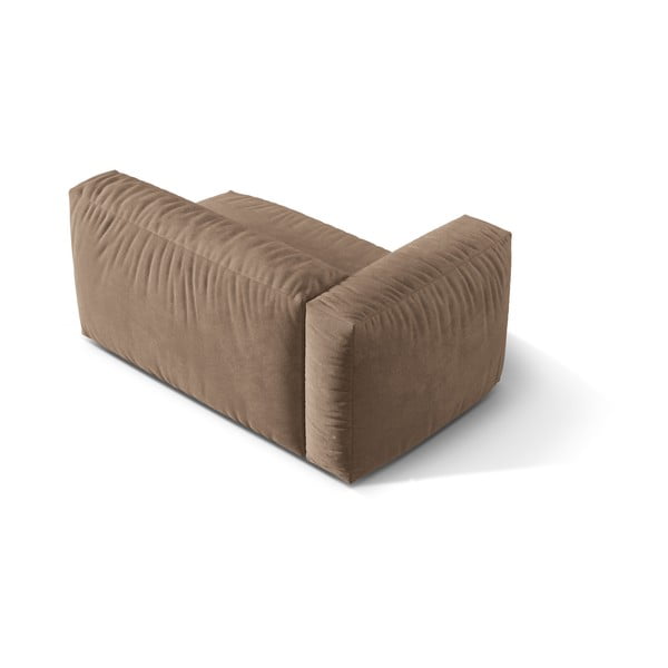 Modul pentru canapea modulară maro deschis cu tapițerie din catifea (cu colț pe partea stângă) Martina – Micadoni -image-2