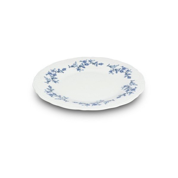 Farfurie albă/albastră pentru servire din porțelan ø 32 cm Retro – BonBistro-image-3