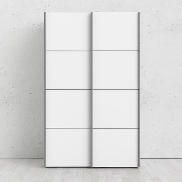 Șifonier cu uși glisante Tvilum Verona, 122x202 cm, alb-image-1