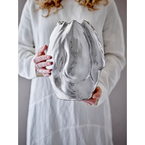 Vază argintie din gresie (înălțime 29 cm) Bobby – Bloomingville-image-2