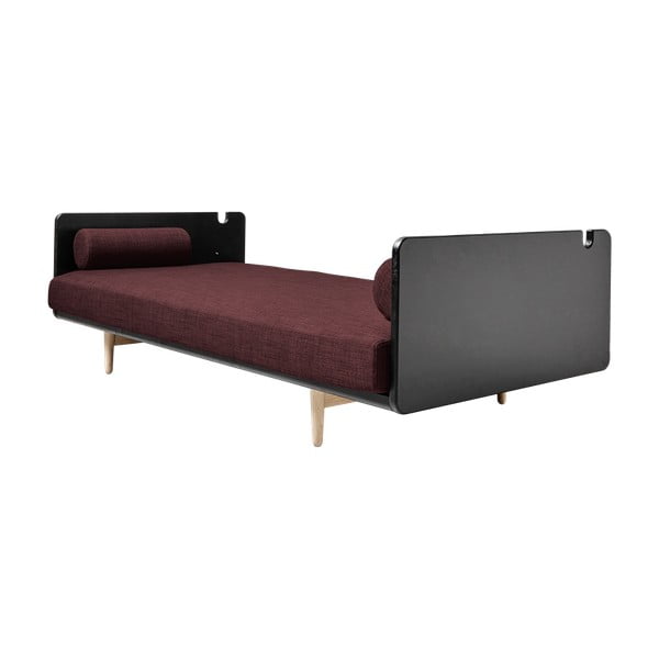 Canapea extensibilă Karup Deva Black/Raw Oak/Passion Red-image-2