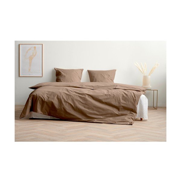 Lenjerie de pat maro din bumbac percal pentru pat dublu/extinsă 200x220 cm Crisp – Södahl-image-3