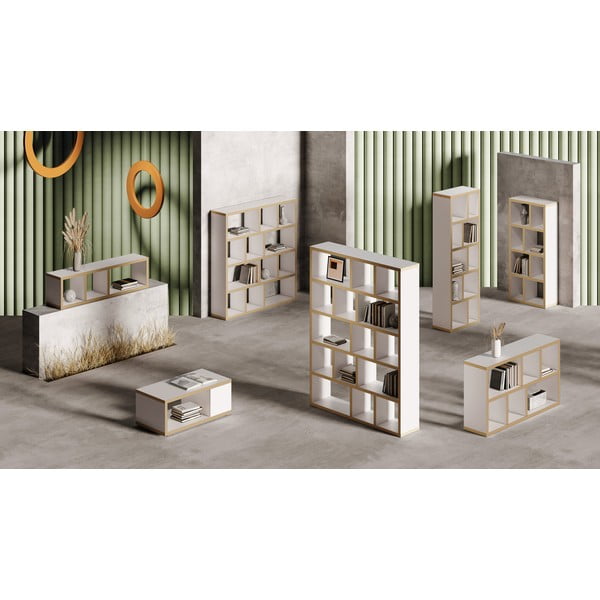 Bibliotecă albă/în culoare naturală 150x83 cm Berlin – TemaHome-image-1