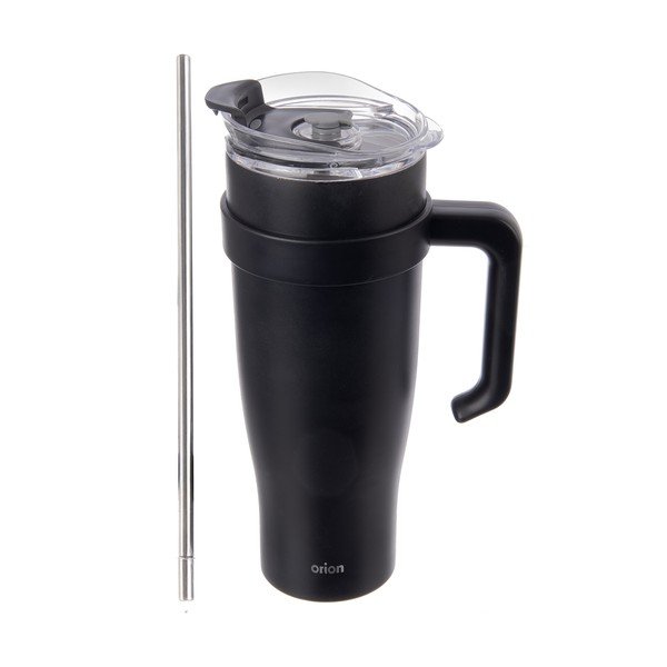 Cană termos neagră cu pai 1,2 l Termo – Orion-image-3