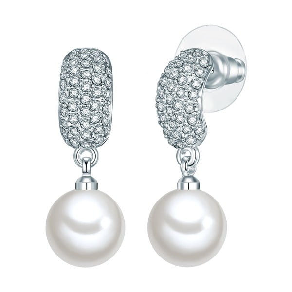 Cercei cu perlă albă Perldesse Sid, ⌀ 10 mm