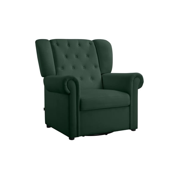 Fotoliu verde balansoar/chesterfield cu tapițerie din catifea Lillyse – Støraa