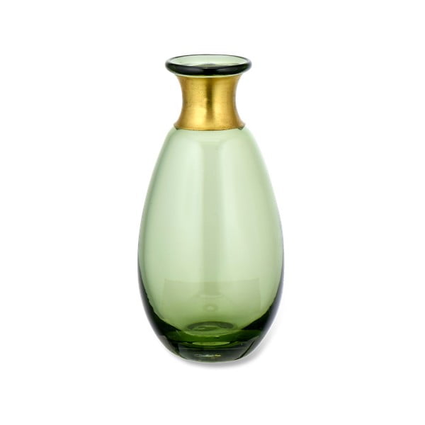 Vază din sticlă Nkuku Miza, înălțime 14 cm, verde