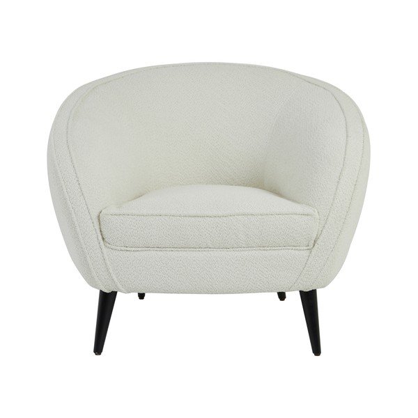 Fotoliu alb cu tapițerie din țesătură bouclé Almond – Light & Living