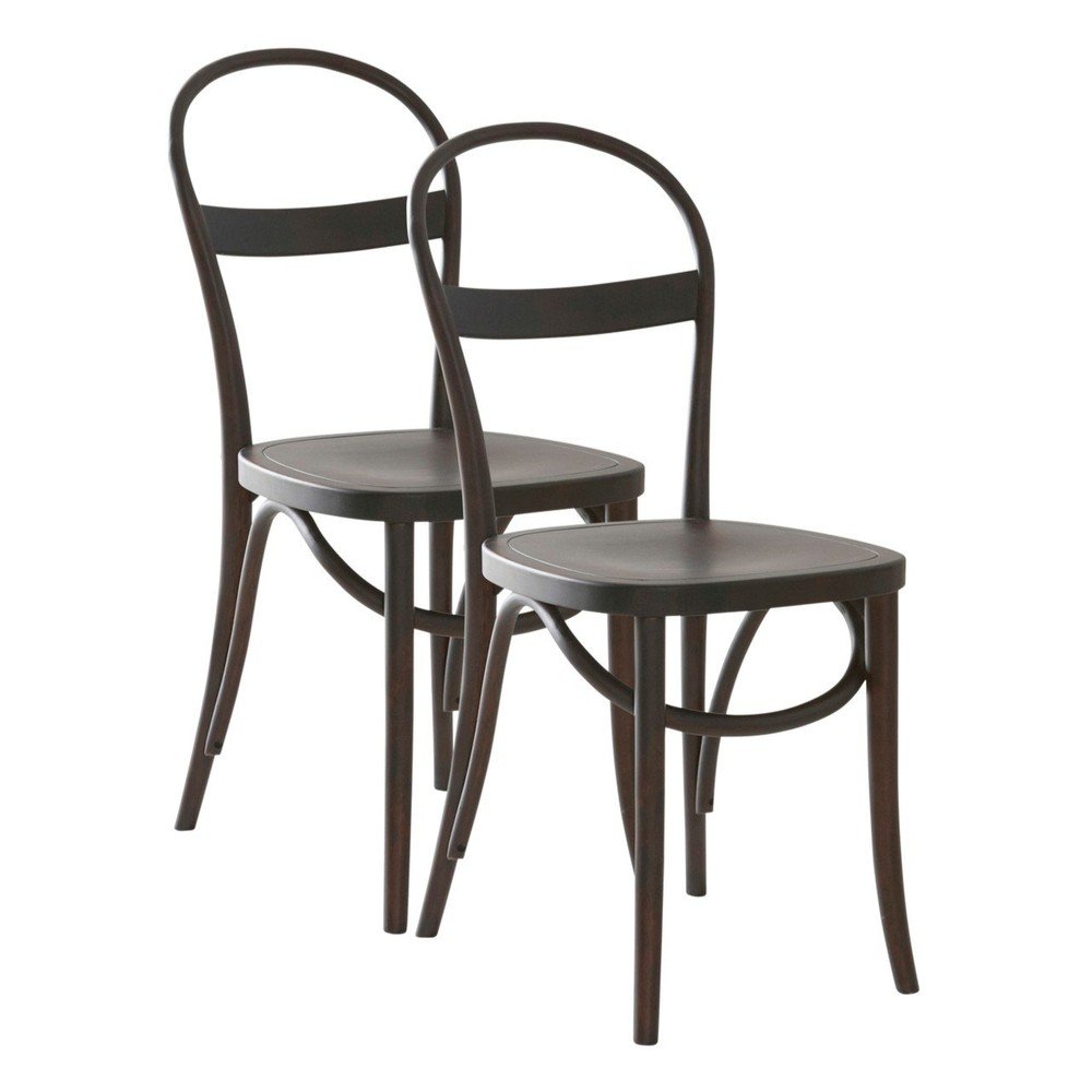 Scaune de dining în culoare naturală închisă 2 buc. din lemn de mesteacăn Rippats – Jotex