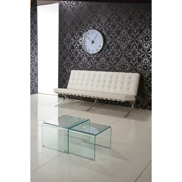 Măsuțe de cafea 2 buc. din sticlă 44.5x49 cm Cristal – Tomasucci-image-1