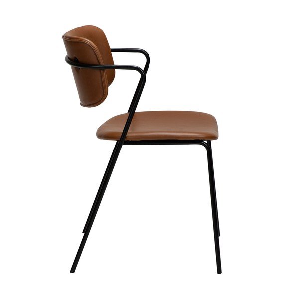 Scaun cu husă din piele artificială DAN-FORM Denmark Zed, maro-image-1