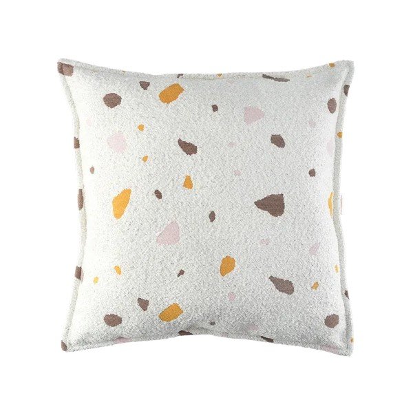 Pernă decorativă pentru copii crem cu tapițerie din țesătură bouclé/cu tapițerie din chenille Terrazzo Block – Wigiwama