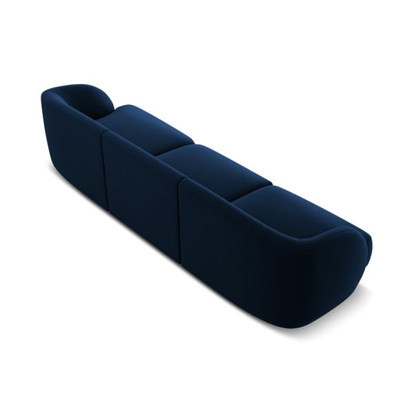 Canapea albastră cu tapițerie din catifea 259 cm Miley - Micadoni Home-image-3