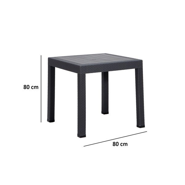 Masă  de grădină din plastic 80x80 cm Rattan – Floriane Garden-image-2