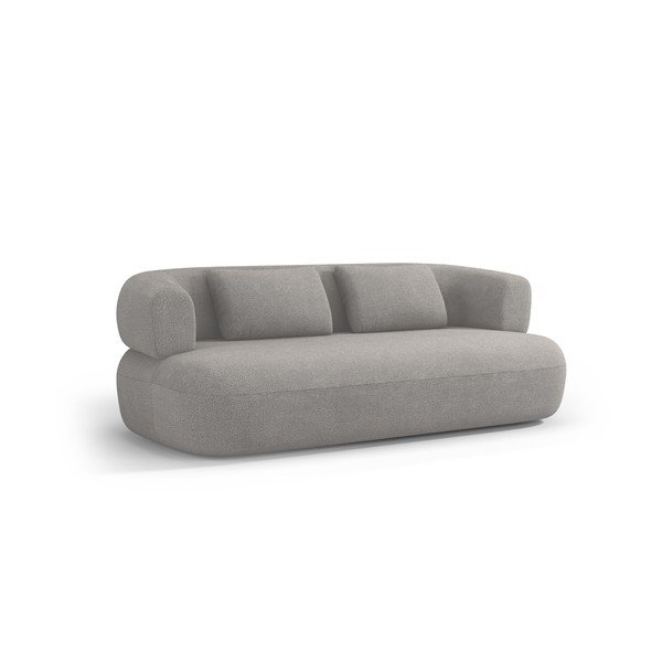 Canapea gri deschis cu tapițerie din țesătură bouclé 178 cm Jenny – Micadoni 